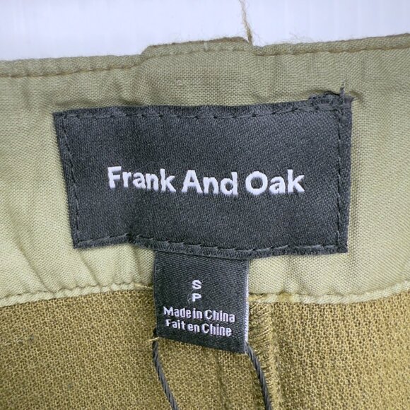 FRANK & OAK Zip Front Patch Pockets Stretch Utility Olive Green Mini Skirt S - Picture 3 of 5